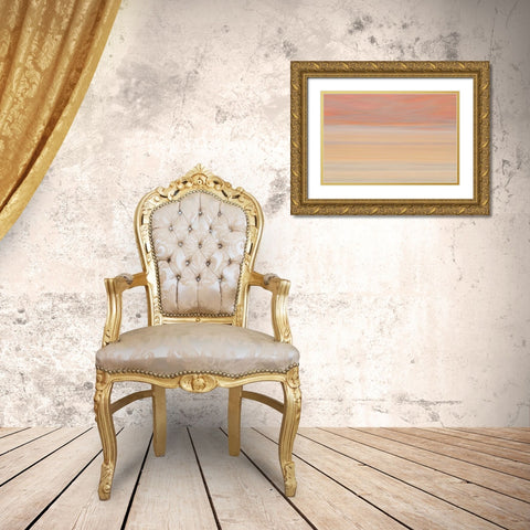 Namibia Abstract of heat distorting grassy plain Gold Ornate Wood Framed Art Print with Double Matting by Young, Bill