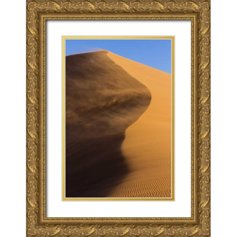 Namibia, Namib-Naukluft NP Blowing sand on dune Gold Ornate Wood Framed Art Print with Double Matting by Young, Bill