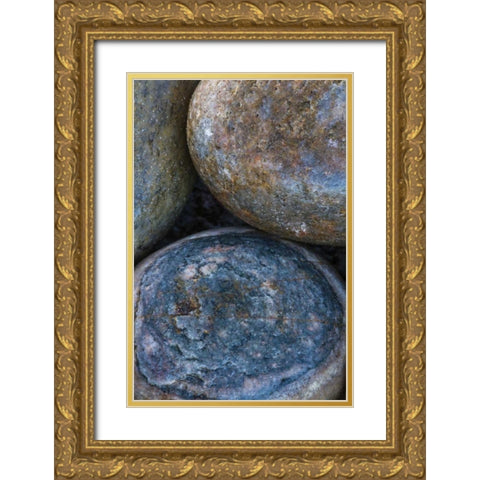 South Buckballbaai Cluster of rounded rocks Gold Ornate Wood Framed Art Print with Double Matting by Young, Bill