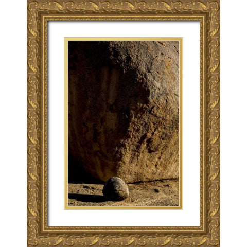 South Richtersveld NP Large and small boulder Gold Ornate Wood Framed Art Print with Double Matting by Young, Bill