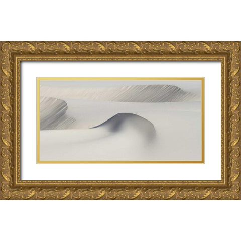 South Africa Sculpted shapes of white sand dunes Gold Ornate Wood Framed Art Print with Double Matting by Young, Bill