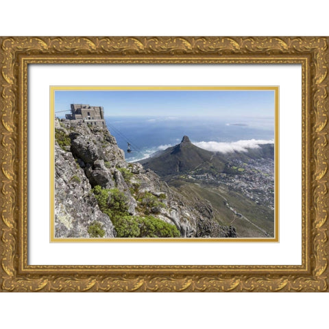South Cape Town Sky lift on Table Mountain Gold Ornate Wood Framed Art Print with Double Matting by Lord, Fred