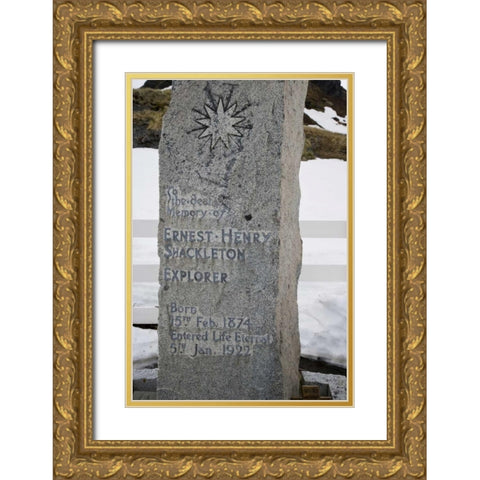 South Georgia Isl, Grytviken Headstone Gold Ornate Wood Framed Art Print with Double Matting by Paulson, Don