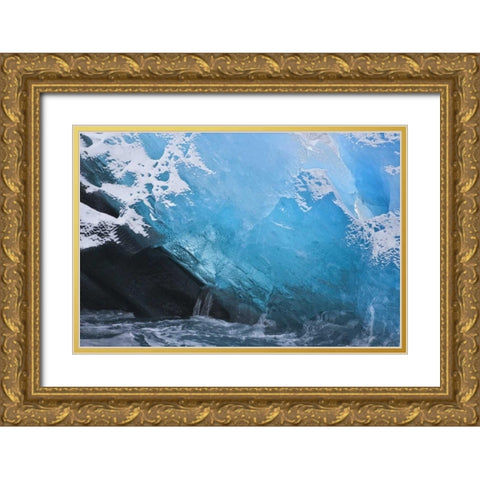 South Georgia Island, Iris Bay Herz Glacier Gold Ornate Wood Framed Art Print with Double Matting by Paulson, Don