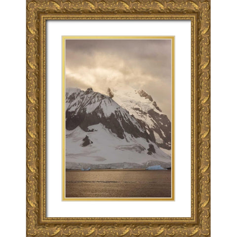 Antarctica, Ronge Island, Mountain scenic Gold Ornate Wood Framed Art Print with Double Matting by Grall, Don
