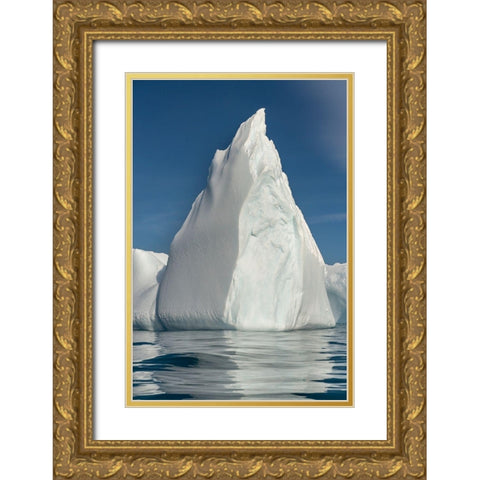 Antarctica-South Georgia Island-Stromness Bay Iceberg reflects in ocean  Gold Ornate Wood Framed Art Print with Double Matting by Jaynes Gallery