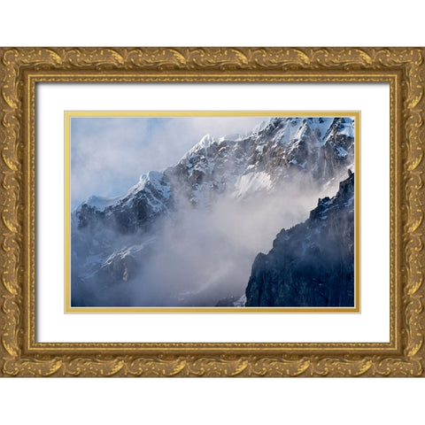 Landscape of island shrouded in mist-Antarctica Gold Ornate Wood Framed Art Print with Double Matting by Su, Keren