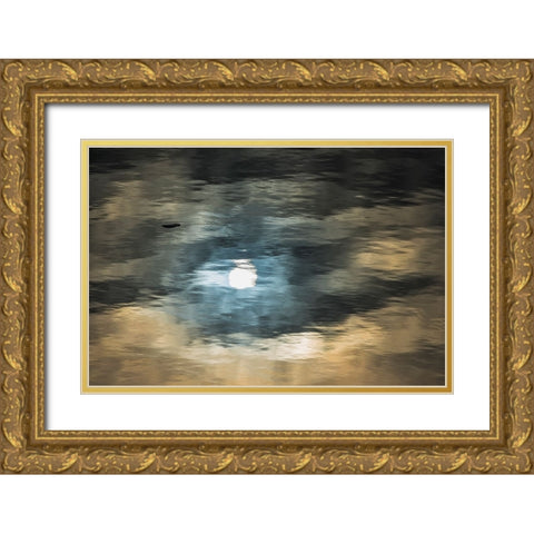 Floating ice on South Atlantic Ocean-Antarctica Gold Ornate Wood Framed Art Print with Double Matting by Su, Keren