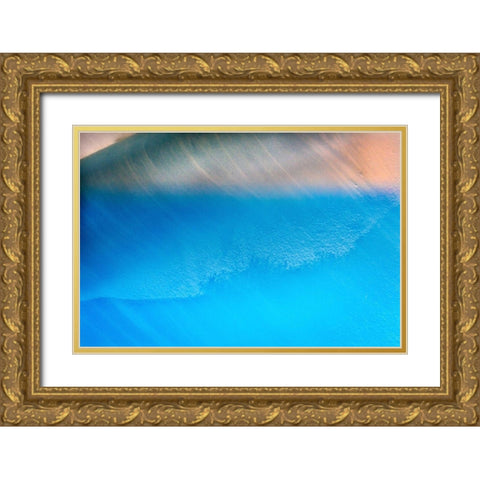 Blue iceberg closeup abstract background Charlotte Bay-Antarctica  Gold Ornate Wood Framed Art Print with Double Matting by Perry, William