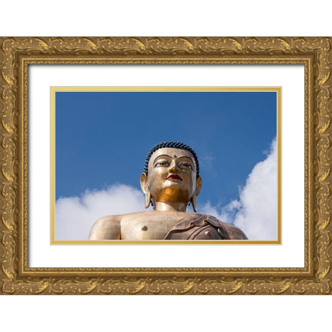 Bhutan-Thimphu Kuensel Phodrang-aka Buddha Point-largest Buddha statue in the country Gold Ornate Wood Framed Art Print with Double Matting by Hopkins, Cindy Miller