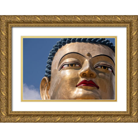 Bhutan-Thimphu Kuensel Phodrang-aka Buddha Point-largest Buddha statue in the country Gold Ornate Wood Framed Art Print with Double Matting by Hopkins, Cindy Miller