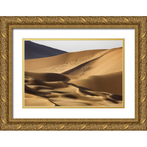 China, Badain Jaran Desert Pattern in the desert Gold Ornate Wood Framed Art Print with Double Matting by Anon, Ellen