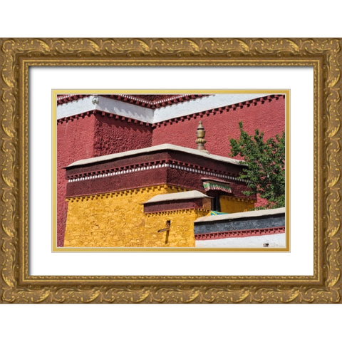 Palcho Monastery-Gyantse-Gyantse County-Tibet-China Gold Ornate Wood Framed Art Print with Double Matting by Su, Keren
