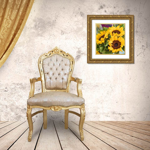 China-Hong Kong Sunflowers at a flower market Gold Ornate Wood Framed Art Print with Double Matting by Eggers, Julie