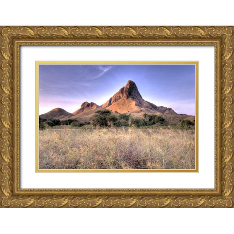 Indonesia, Komodo NP, Padar Isl Island mountain Gold Ornate Wood Framed Art Print with Double Matting by Shimlock, Jones