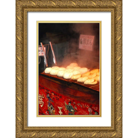 Japan, Kobe Japanese potsticker dumplings Gold Ornate Wood Framed Art Print with Double Matting by Ross, Nancy ,  Steve