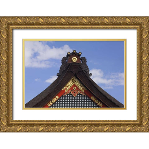 Japan, Kyoto Fushimi-Inari-Taisha Shrine roof Gold Ornate Wood Framed Art Print with Double Matting by Flaherty, Dennis