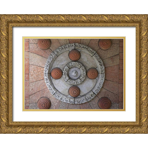 Japan, Ikoma Art display inside train station Gold Ornate Wood Framed Art Print with Double Matting by Flaherty, Dennis