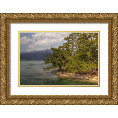 Japan Amanohashidate in Kyoto Prefecture Gold Ornate Wood Framed Art Print with Double Matting by Flaherty, Dennis