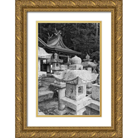 Japan, Heguri-cho Byo-Do-Ji Kasuga Shrine Gold Ornate Wood Framed Art Print with Double Matting by Flaherty, Dennis