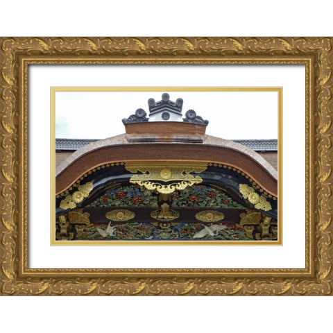 Japan, Kyoto Karamon Gate in Nijo Castle Gold Ornate Wood Framed Art Print with Double Matting by Flaherty, Dennis