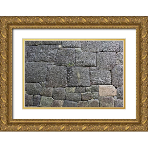 Stone wall of the Royal Palace-Tokyo-Japan Gold Ornate Wood Framed Art Print with Double Matting by Su, Keren