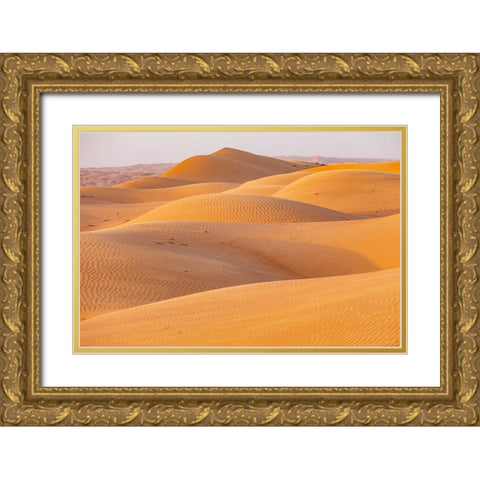 Middle East-Arabian Peninsula-Ash Sharqiyah North-Bidiyah-Sand dunes in the desert of Oman Gold Ornate Wood Framed Art Print with Double Matting by Wilson, Emily M.