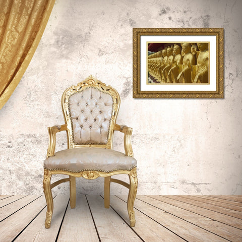 Taiwan, Foukuangshan Temple, Standing Buddha Gold Ornate Wood Framed Art Print with Double Matting by Satushek, Steve