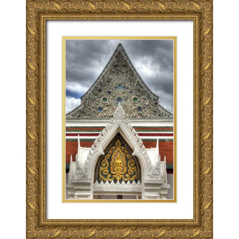 Thailand, Bangkok, Wat Bangkungthien Kang Gold Ornate Wood Framed Art Print with Double Matting by Shimlock, Jones