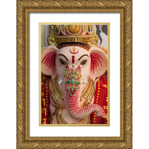 Thailand-Chonburi Province-Khao Sam Muk Shrine Statue of the elephant god-Ganesha Gold Ornate Wood Framed Art Print with Double Matting by Haseltine, Tom