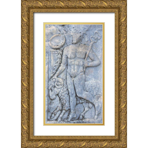 Turkey, Ephesus A Roman carving of Hermes Gold Ornate Wood Framed Art Print with Double Matting by Noble Gardner, Nancy