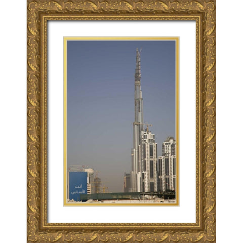 UAE, Dubai Modern architecture in a downtown Gold Ornate Wood Framed Art Print with Double Matting by Young, Bill