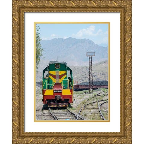 Railway for transporting coal Town Tasch Kumyr Gold Ornate Wood Framed Art Print with Double Matting by Zwick, Martin