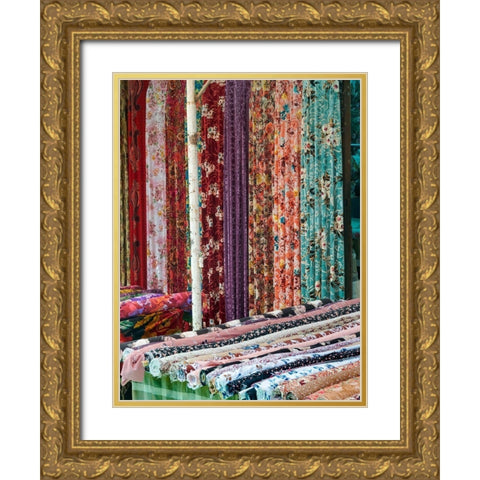 Jayma Bazaar-one of the greatest traditional markets in central Asia City Osh in the Fergana Valley  Gold Ornate Wood Framed Art Print with Double Matting by Zwick, Martin