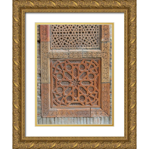 Karakhanid mausoleum dating back to the 12th century City Uzgen Gold Ornate Wood Framed Art Print with Double Matting by Zwick, Martin