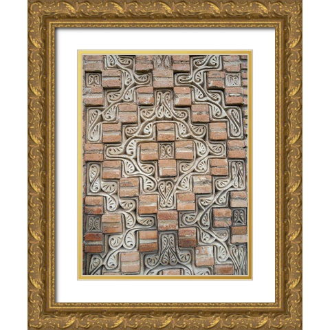 Karakhanid mausoleum dating back to the 12th century City Uzgen Gold Ornate Wood Framed Art Print with Double Matting by Zwick, Martin