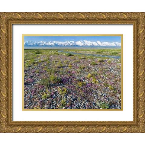 Peak Pik Lenin or Kullai abu-ali ibn Sino and Pik Dserschinski Alay Valley  Gold Ornate Wood Framed Art Print with Double Matting by Zwick, Martin