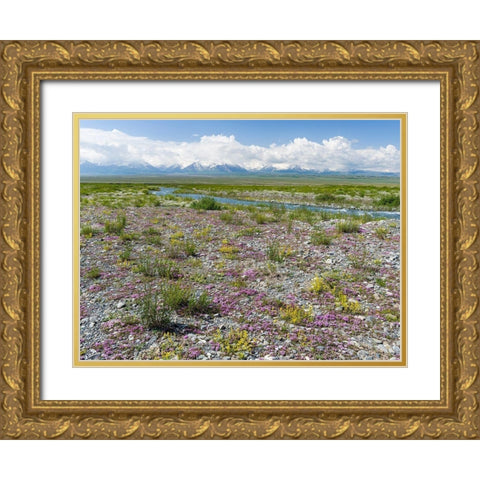 Peak Pik Lenin or Kullai abu-ali ibn Sino and Pik Dserschinski Alay Valley  Gold Ornate Wood Framed Art Print with Double Matting by Zwick, Martin