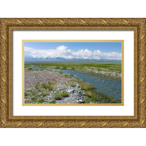 Peak Pik Lenin or Kullai abu-ali ibn Sino and Pik Dserschinski Alay Valley  Gold Ornate Wood Framed Art Print with Double Matting by Zwick, Martin