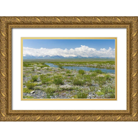 Peak Pik Lenin or Kullai abu-ali ibn Sino and Pik Dserschinski Alay Valley  Gold Ornate Wood Framed Art Print with Double Matting by Zwick, Martin