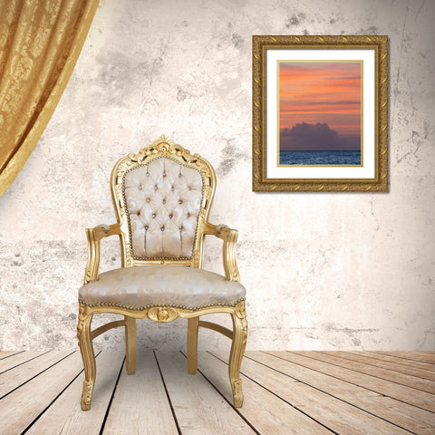 Caribbean-Grenada-Mayreau Island Caribbean sunset Gold Ornate Wood Framed Art Print with Double Matting by Jaynes Gallery