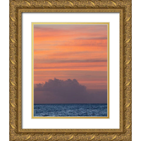 Caribbean-Grenada-Mayreau Island Caribbean sunset Gold Ornate Wood Framed Art Print with Double Matting by Jaynes Gallery