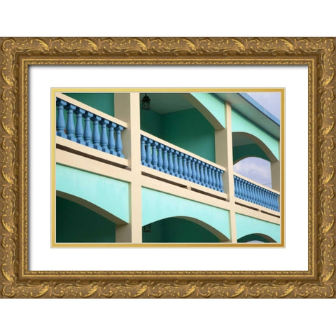 Puerto Rico, Viegues Isl, Architecture in Rincon Gold Ornate Wood Framed Art Print with Double Matting by Flaherty, Dennis