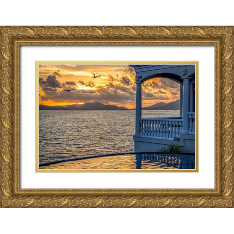 West Indies-US Virgin Islands-St Thomas Gold Ornate Wood Framed Art Print with Double Matting by Looney, Hollice