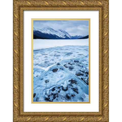 Canada-Alberta-Canmore-Spray Valley Provincial Park-Dawn at Spray Lakes Gold Ornate Wood Framed Art Print with Double Matting by Collins, Ann