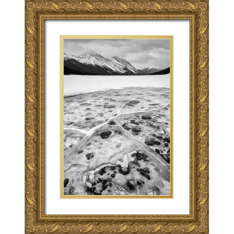 Canada-Alberta-Canmore-Spray Valley Provincial Park-Dawn at Spray Lakes Gold Ornate Wood Framed Art Print with Double Matting by Collins, Ann