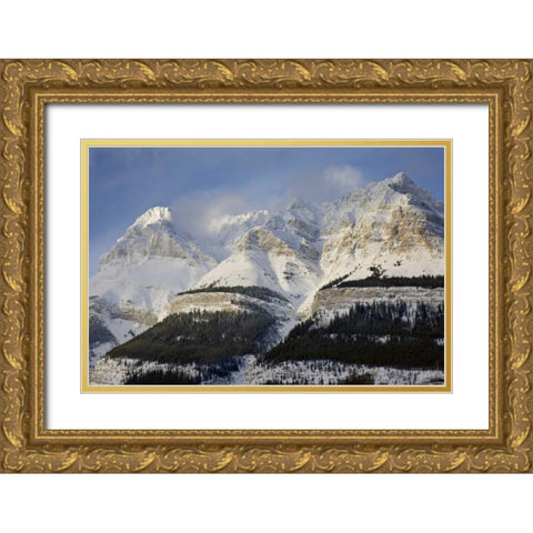 Canada, Banff NP Mt Wilson with Icefield on top Gold Ornate Wood Framed Art Print with Double Matting by Grall, Don