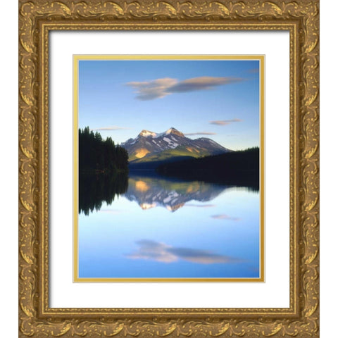 Canada, Alberta, Mountain lake in Jasper NP Gold Ornate Wood Framed Art Print with Double Matting by Talbot Frank, Christopher
