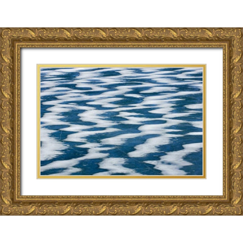 Canada, Alberta Wind pattern of ice and snow Gold Ornate Wood Framed Art Print with Double Matting by Grandmaison, Mike