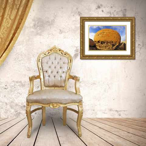 Canada, Red Rock Coulee Sandstone concretion Gold Ornate Wood Framed Art Print with Double Matting by Grandmaison, Mike